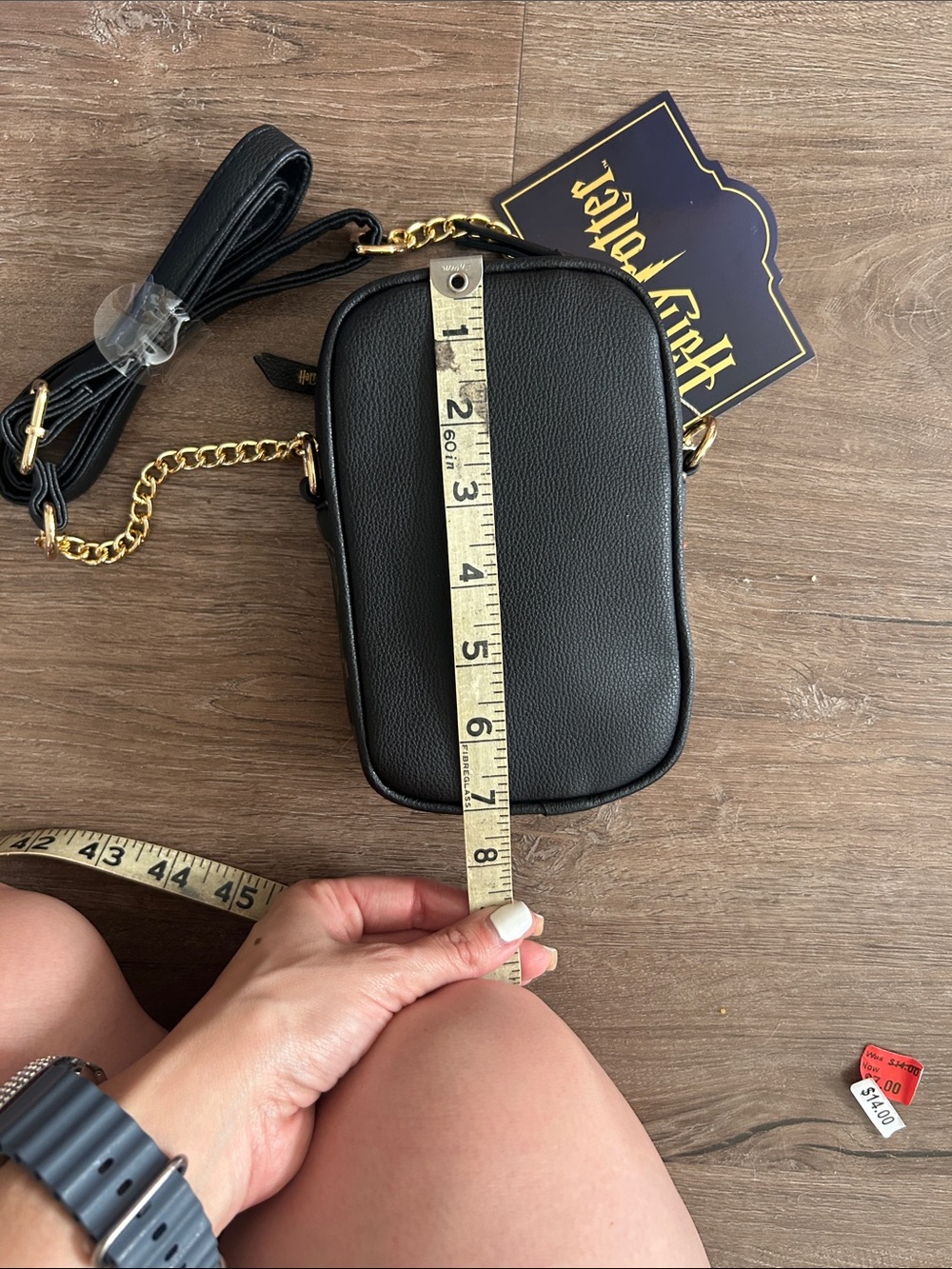 NWT Harry Potter Black & Gold Mini Crossbody Bag - Picture 3 of 5
